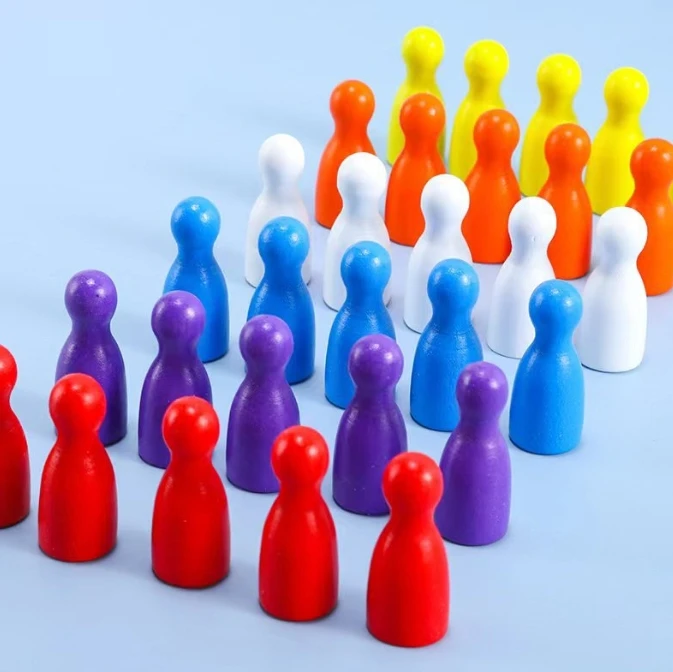 100 Pcs Colorful Wooden Chess  - Board Game Illustration review and price