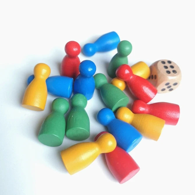 100 Pcs Colorful Wooden Chess  - Board Game Illustration review and price