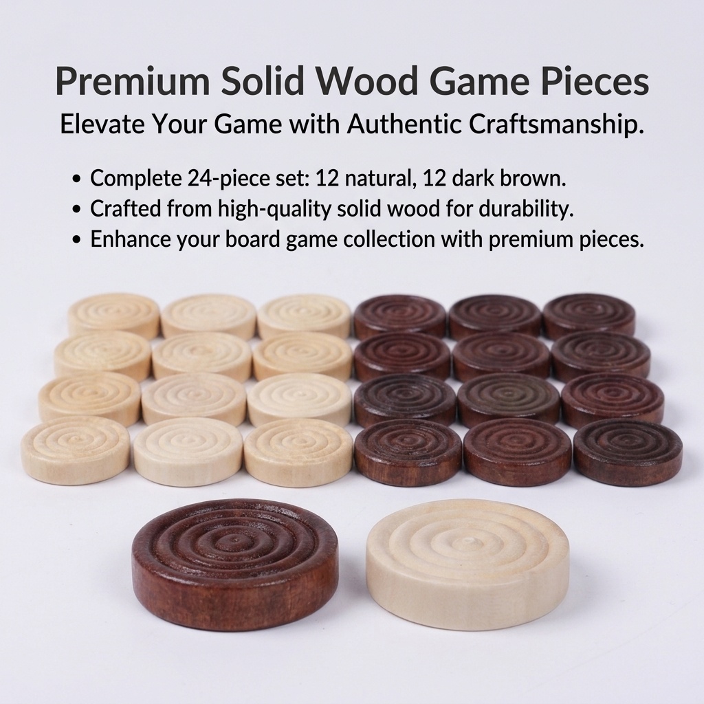 24 Pcs/Set Wooden Round Checke - Board Game Vantage review and price