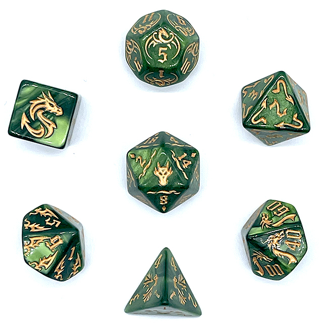 7Pcs Green Swirl Acrylic DND D - Board Game Live review and price