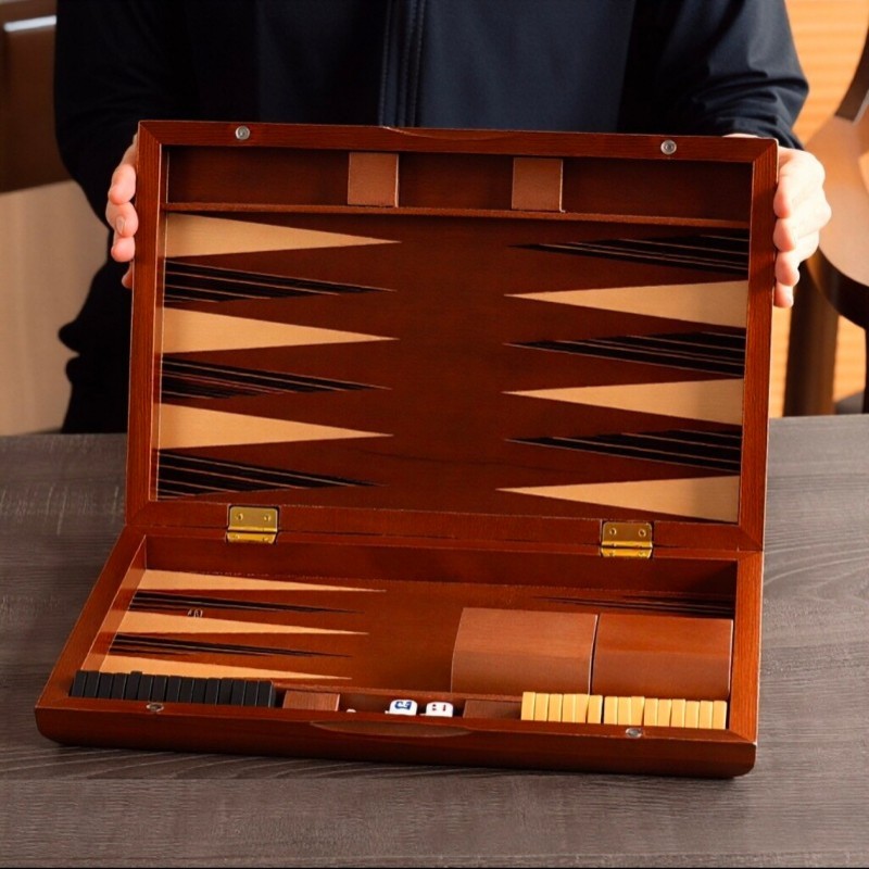 Solid Wood Backgammon 11-19 In - Board Game Quacks review and price