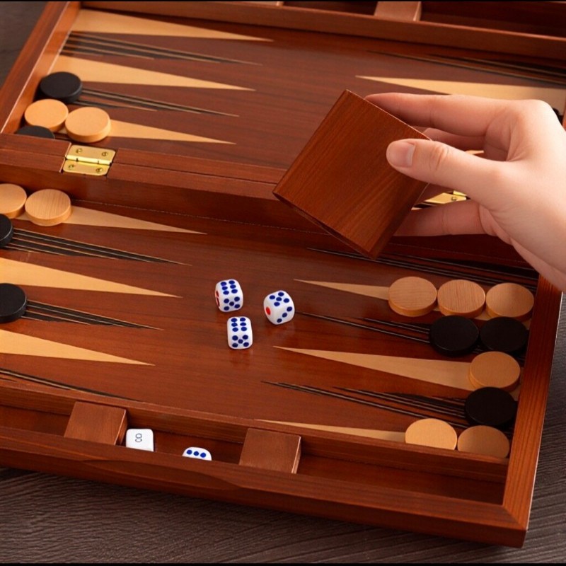 Solid Wood Backgammon 11-19 In - Board Game Quacks review and price