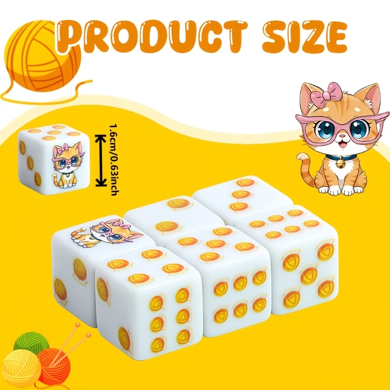 6Pcs Cat Paw Print Polyhedral  - Board Game Live review and price