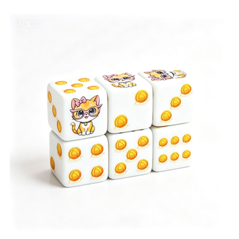 6Pcs Cat Paw Print Polyhedral  - Board Game Live review and price