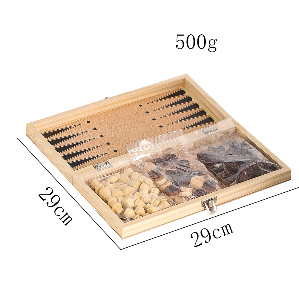 Wooden 3-in-1 Checkers Backgam - Board Game Vantage review and price