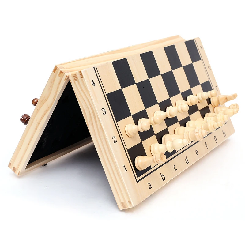 Chess Board Three In 1 Wooden  - Board Game Quacks review and price