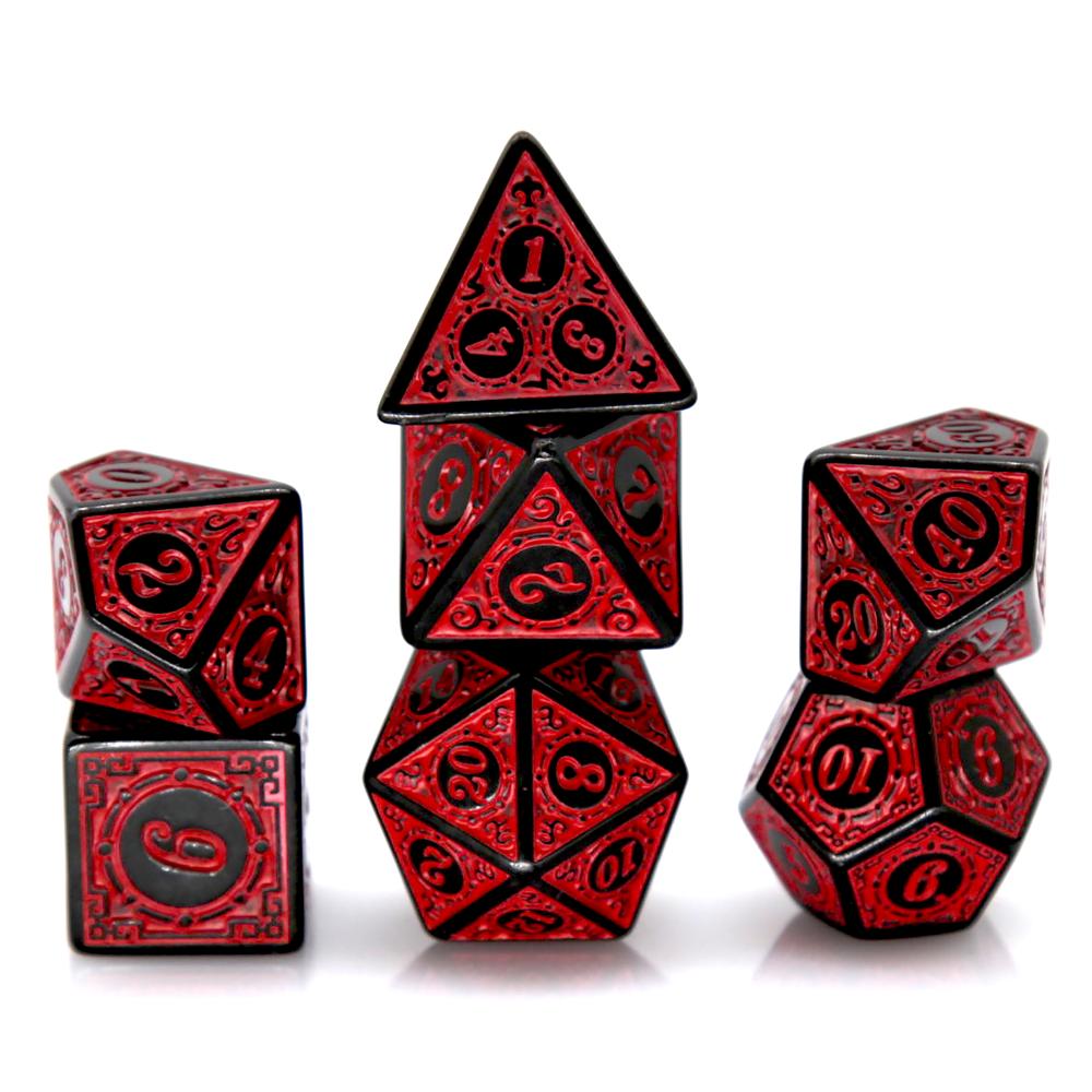 7Pcs Black Red Acrylic Polyhed - Board Game Live review and price