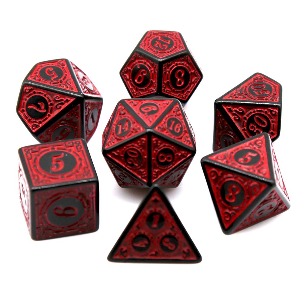 7Pcs Black Red Acrylic Polyhed - Board Game Live review and price