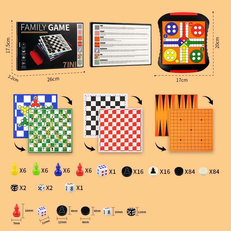 3-in-1/5-in-1/7-in-1 Board Gam - Board Game Quacks review and price